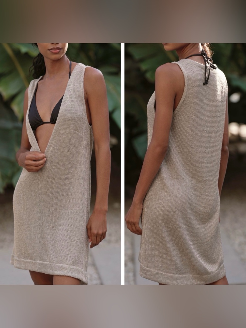 Anthropologie Celandine Plunge-Neck Shimmering Mesh Mini Dress